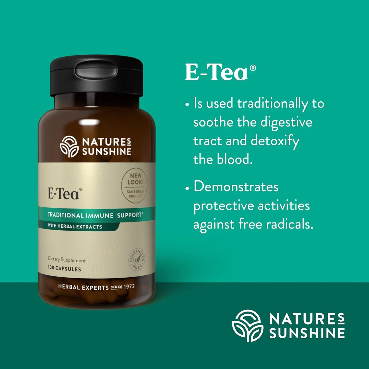 Nature's Sunshine E-Tea Capsules (100 Count) – Immune Support