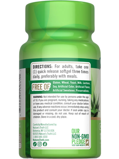 Nature's Truth Aloe Vera Softgels 5000 mg 100 Count | Non-GMO Gluten Free