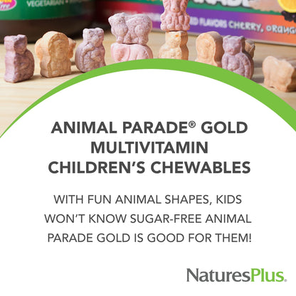 NaturesPlus Animal Parade Gold Children's Multivitamin - Grape Flavor | 120 Chewables, Pack of 2 | Vegan & Gluten Free