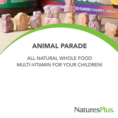 NaturesPlus Animal Parade MagKidz Magnesium for Kids – Sugar-Free Cherry, 90 Count | Gluten-Free