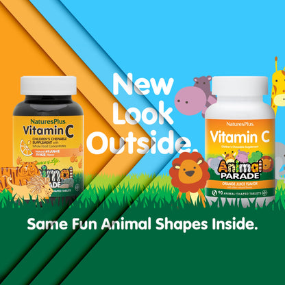 Nature's Plus Animal Parade Vitamin C Kids Chewables – Orange Flavor, 2-Pack