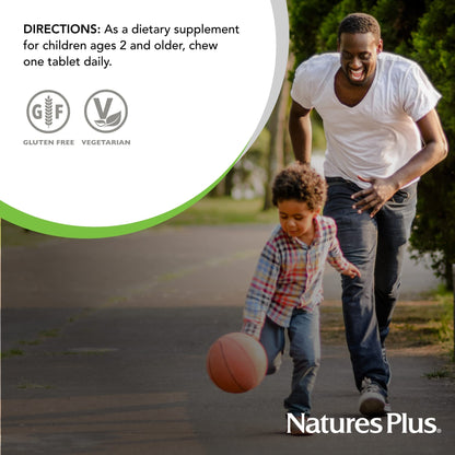 NaturesPlus Animal Parade Vitamin D3 Kids Chewables | Black Cherry Flavor, 90 Tablets – Gluten Free, Vegetarian
