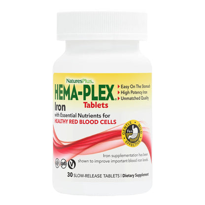 NaturesPlus Hema-Plex Iron - 85 mg Chelated Iron | 30 Servings