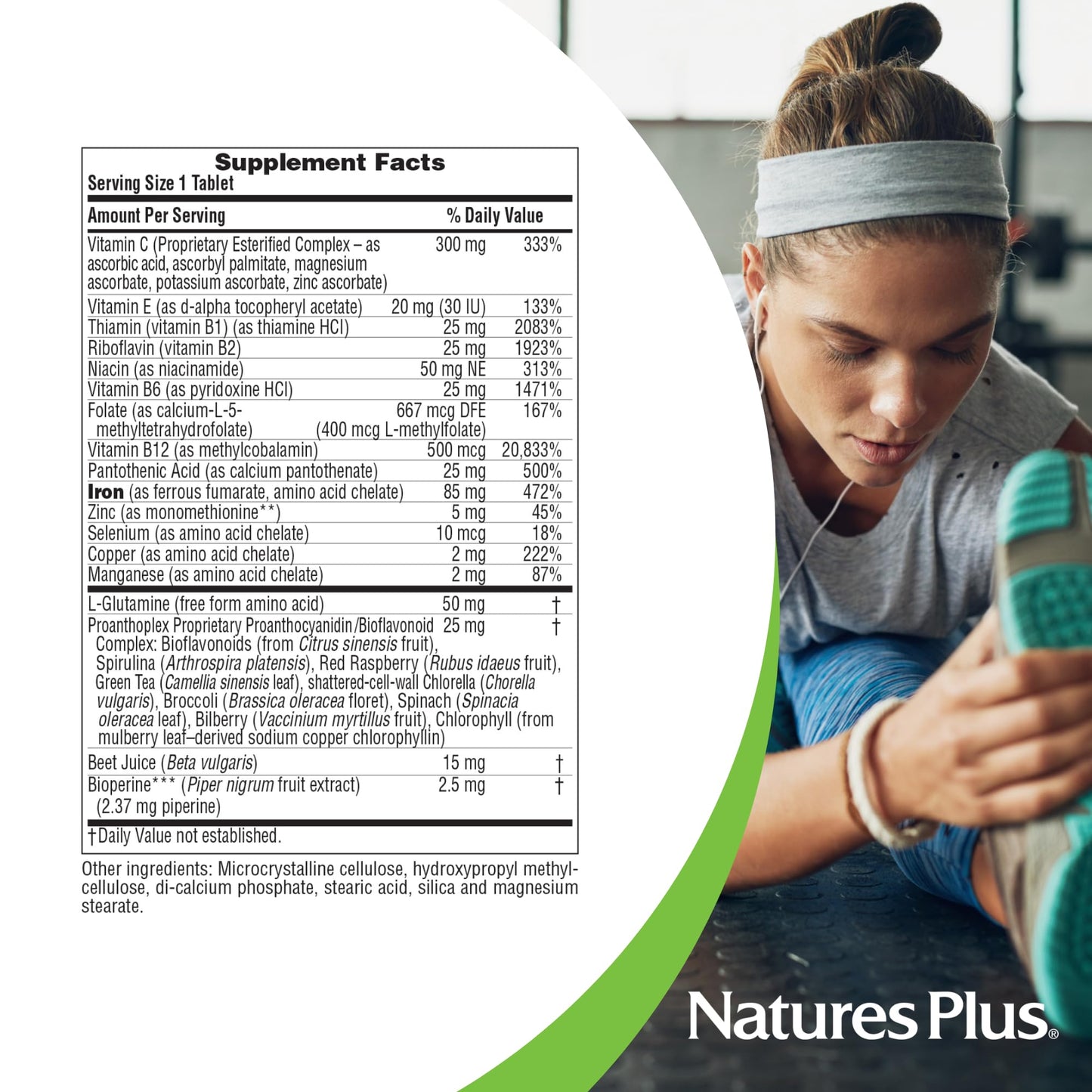 NaturesPlus Hema-Plex Iron - 60 Total Servings, 85 mg Chelated Iron, Slow-Release | Vitamin C & Bioflavonoids | Gluten Free & Vegetarian