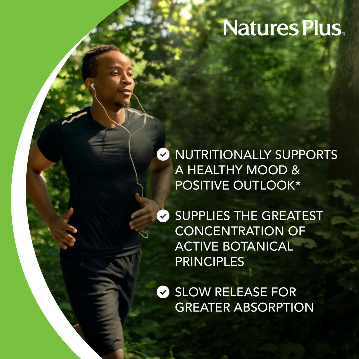 NaturesPlus Herbal Actives St John's Wort – Extended Release 450 mg, 60 Vegan Tablets