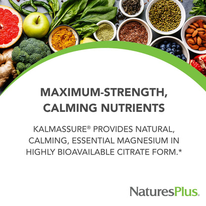 NaturesPlus KalmAssure Magnesium Powder – 0.8 lb, Unflavored | 60 Servings | Non-GMO, Gluten Free, Vegan