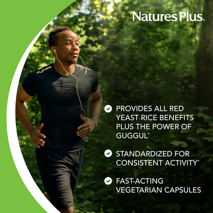 NaturesPlus Red Yeast Rice Gugulipid Complex - 450 mg, 60 Vegan Capsules | Cholesterol Support