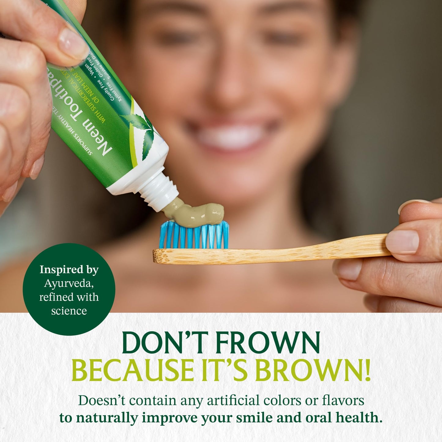 Neem Fluoride Free Toothpaste - Vegan, Gluten Free, Clove & Stevia (2 Pack)