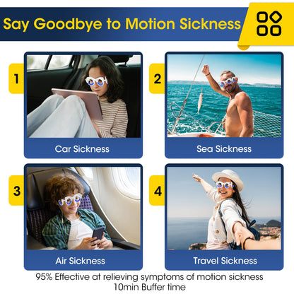 NEOISM Motion Sickness Glasses – Travel Anti-Nausea Eyewear for Cars, Boats & Planes