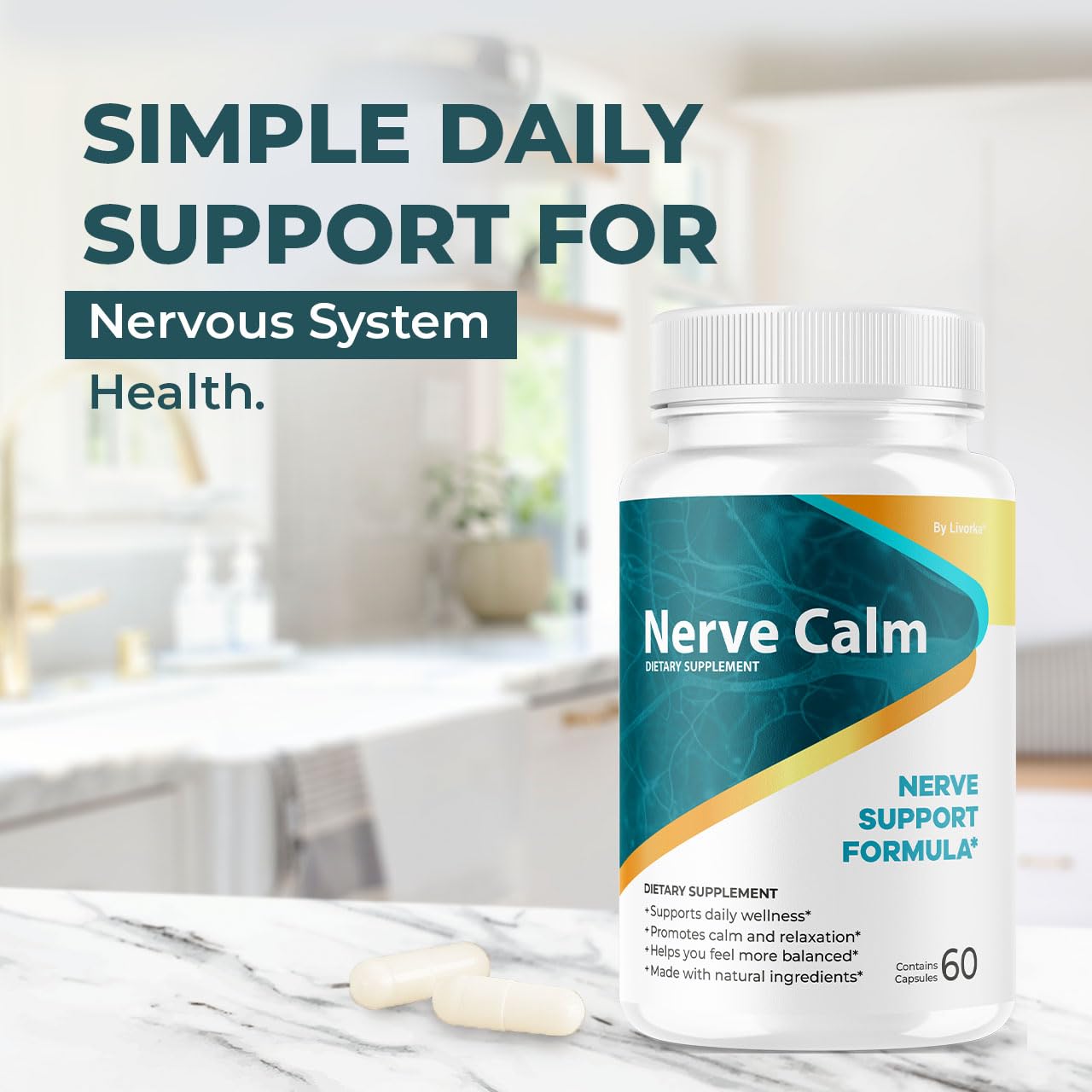 (3 Pack) Nerve Calm Capsules – Official NerveCalm Premium Formula, 90 Capsules