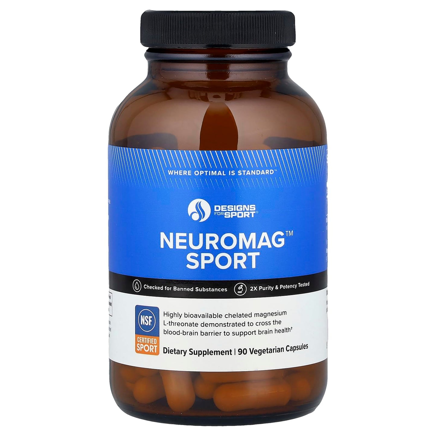 Designs for Sport NeuroMag - Supports Brain Health & Function* - With Magtein Magnesium L-Threonate - Vegetarian - 90 Capsules, 30 Servings