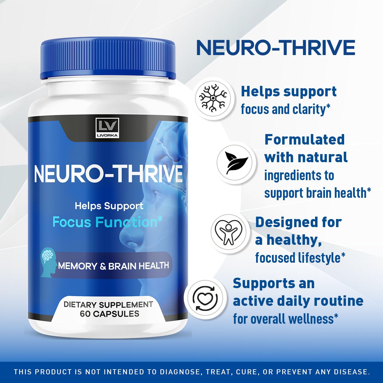 (2 Pack) Neuro Thrive Brain, Official Neuro Thrive Advanced Formula, Neuro Thrive Brain Capsules, Neuro Thrive Cognitive Function, Neuro Thrive Reviews, 120 Capsules for 2 Months