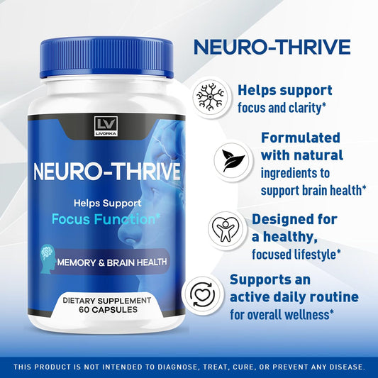 (2 Pack) Neuro Thrive Brain, Official Neuro Thrive Advanced Formula, Neuro Thrive Brain Capsules, Neuro Thrive Cognitive Function, Neuro Thrive Reviews, 120 Capsules for 2 Months