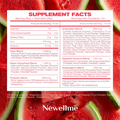 NEWELLME Happy Cleaner Super Greens – Watermelon (Sugar-Free)