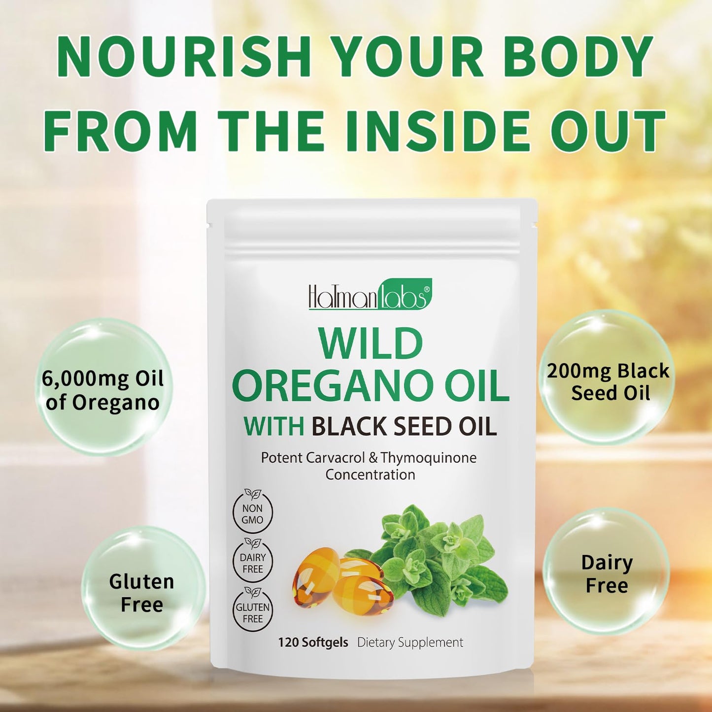 Newseel Oil of Oregano with Black Seed Oil – Organic Oregano Oil Softgels, Non-GMO, Gluten Free | 120 Capsules