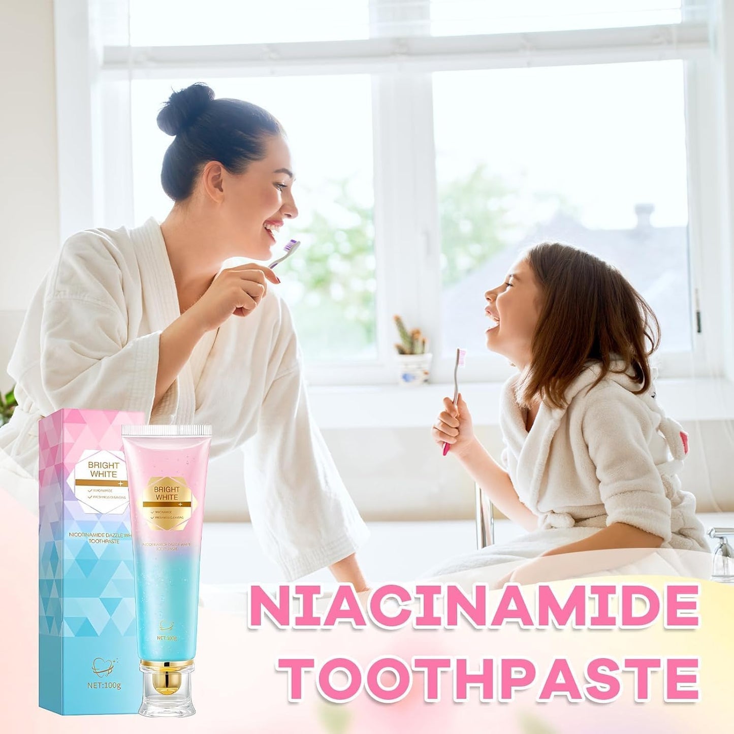 Niacinamide Whitening Toothpaste – Intensive Whitening, Enamel Protection, Fresh Breath & Stain Removal (Daily Use)
