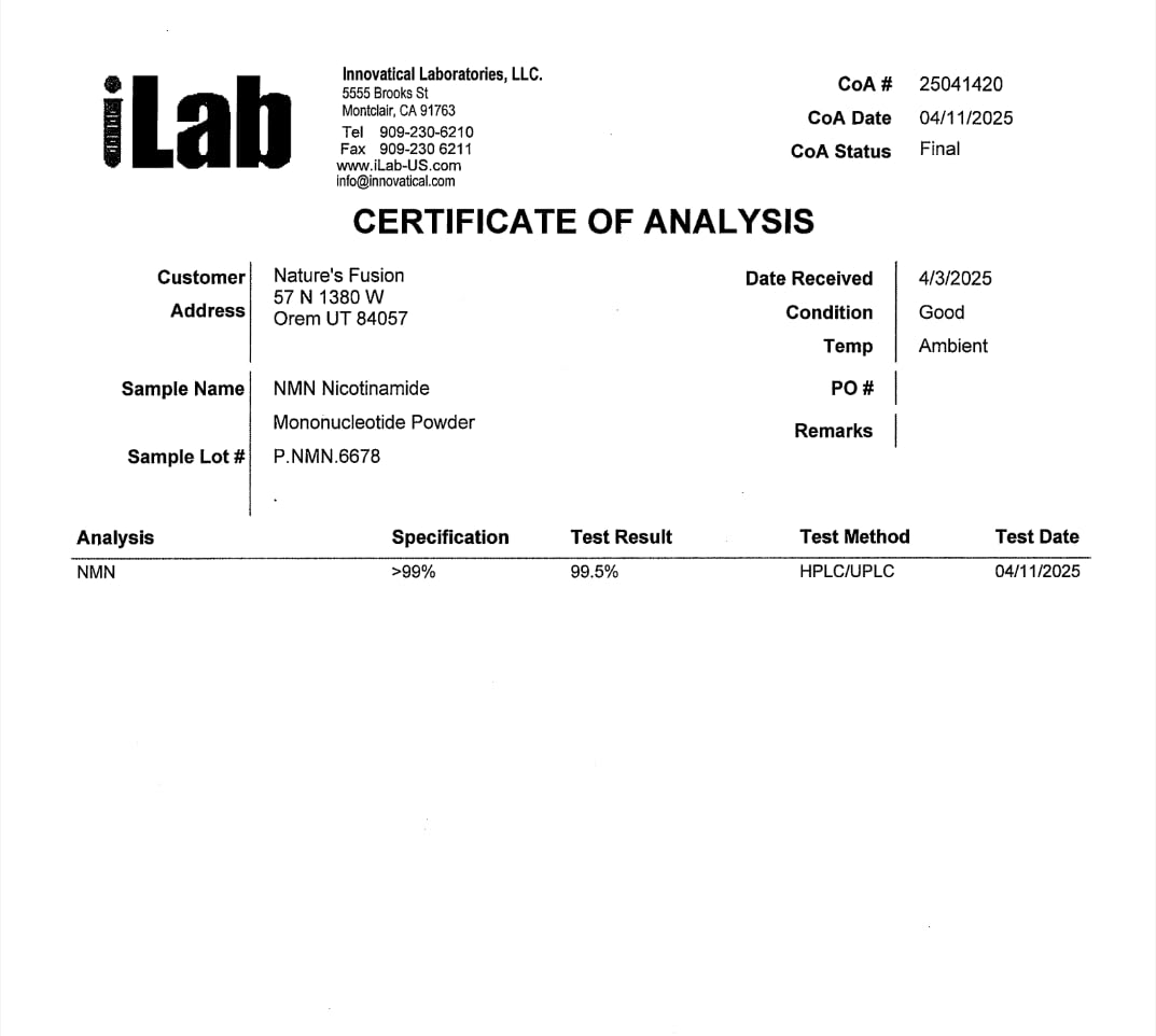 NMN 500mg NAD+ Supplement | Nutri Ultra High Absorption NMN with Quercetin Phytosome & Black Pepper - 60 Capsules