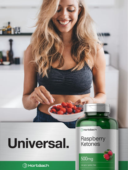 Horbäach Raspberry Ketones | 500mg – 180 Capsules | Non-GMO & Gluten Free Pills