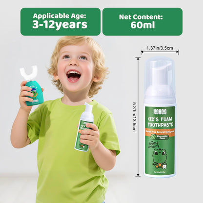 NOHOO Fluoride-Free Foam Toothpaste for Kids – Strawberry & Watermelon