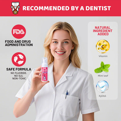 NOHOO Fluoride-Free Foam Toothpaste for Kids – 2 Strawberry + 2 Watermelon (60ml)