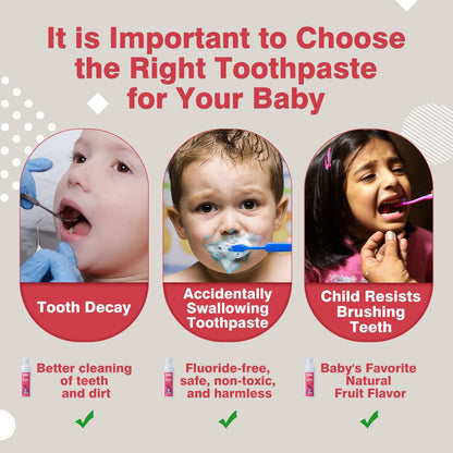NOHOO Fluoride Free Foam Toothpaste for Kids – Strawberry & Orange Training Toothpaste | Baby & Toddler Oral Care