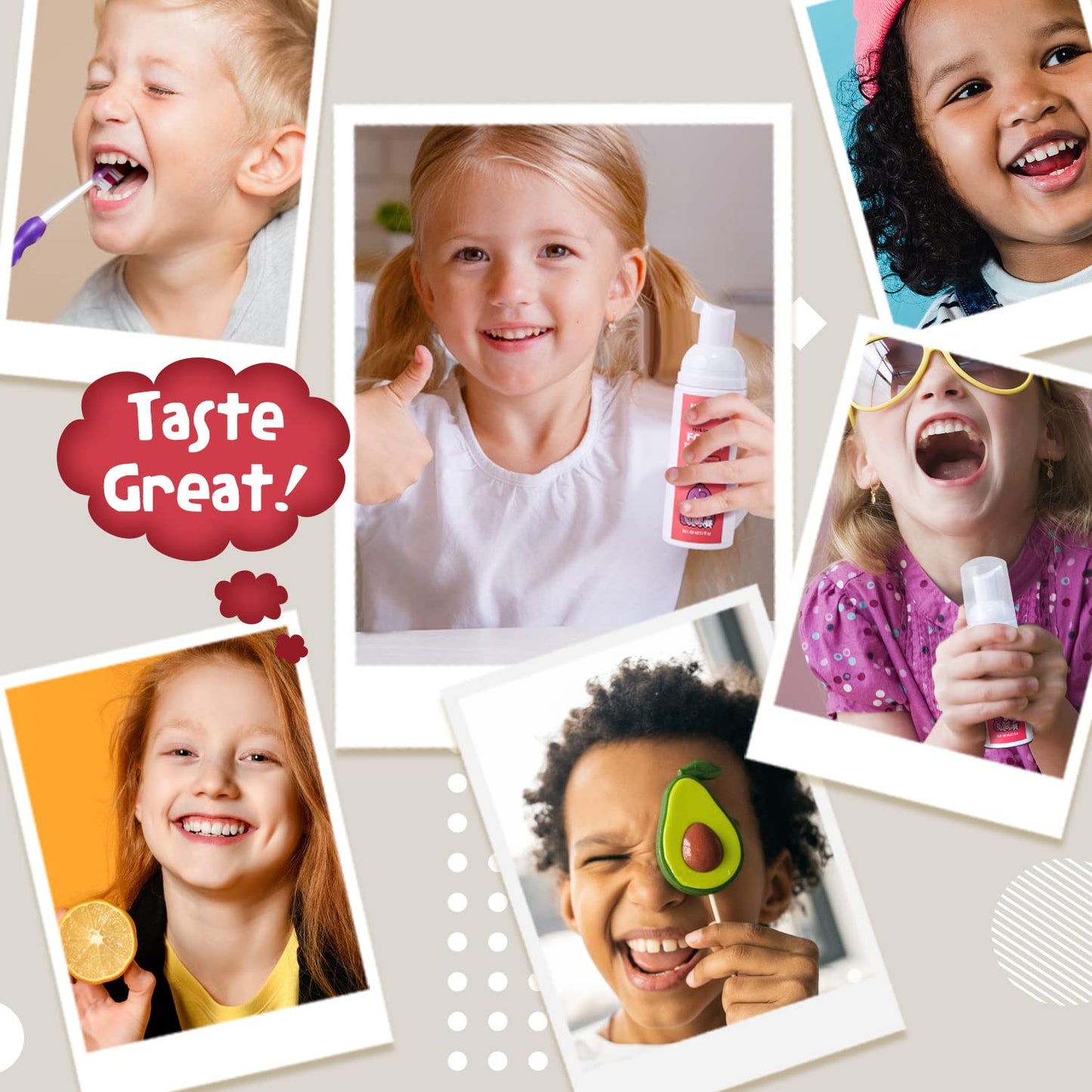 NOHOO Fluoride Free Foam Toothpaste for Kids – Strawberry & Orange Training Toothpaste | Baby & Toddler Oral Care