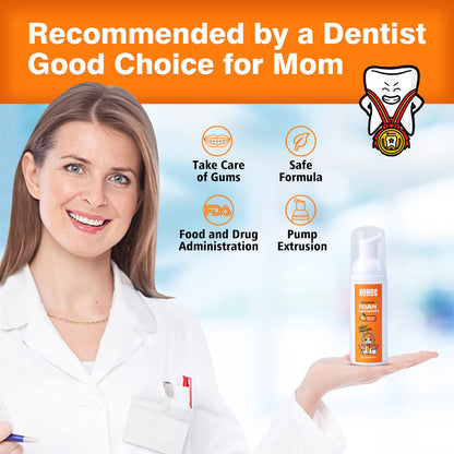 NOHOO Fluoride Free Foam Toothpaste for Kids Orange Flavor – 2 Pack