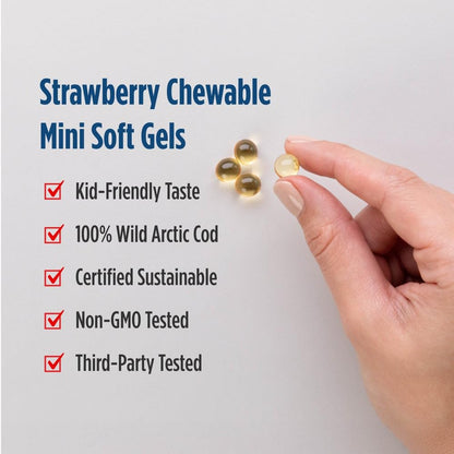 Nordic Naturals Children's DHA Strawberry – 90 Mini Chewables (Pack of 2) – 250 mg Omega-3 EPA & DHA
