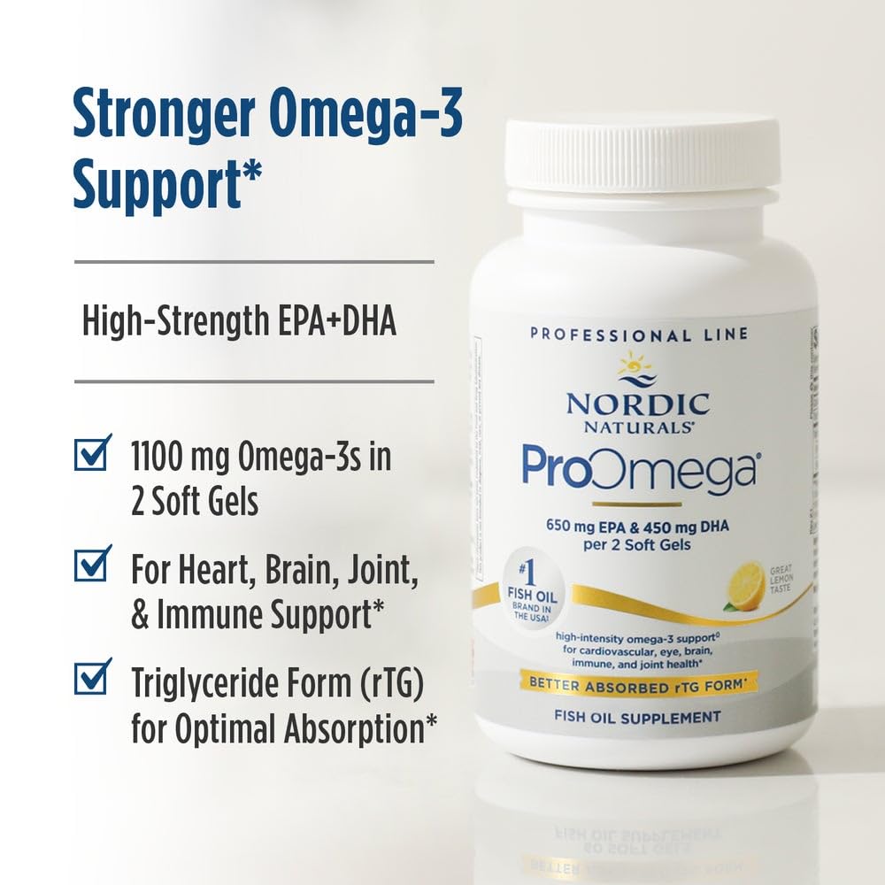 Nordic Naturals ProOmega Lemon | 60 Soft Gels, 1280 mg Omega-3
