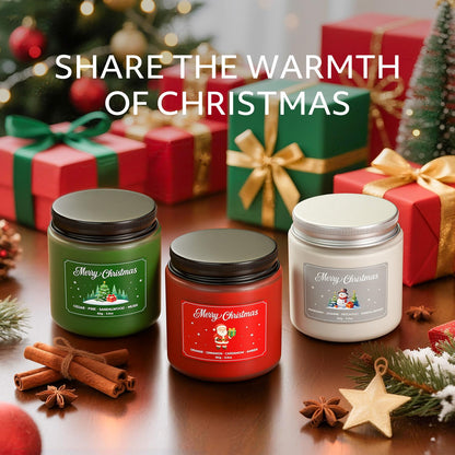 NORVENCE Christmas Candles Gift Set - Stress Relief Scented Candles, 7 oz