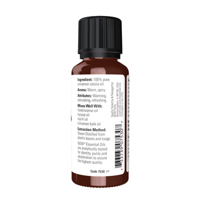 NOW Cinnamon Cassia Essential Oil – 100% Pure, Steam Distilled, 1 oz