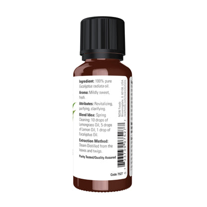NOW Essential Oils Eucalyptus Radiata Oil - 100% Pure, Steam Distilled, 1 oz