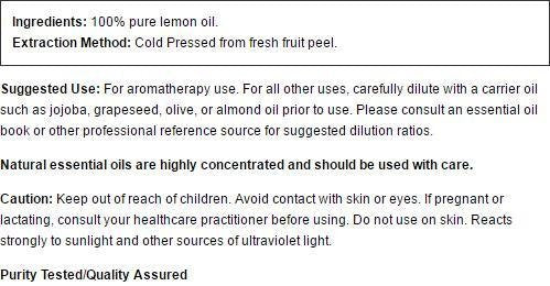 Now Foods Lemon Essential Oil - 1 oz (30 ml) | Pure Lemon Essential Oil 7565