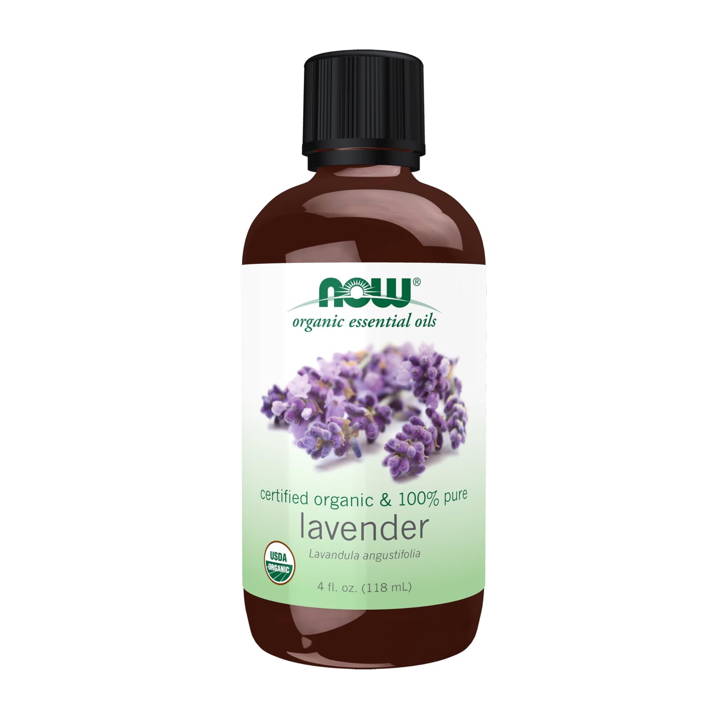 NOW Foods Organic Lavender Essential Oil, 4 oz | Pure Steam-Distilled, Vegan