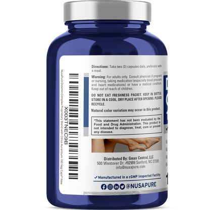 NusaPure Diosmin Complex 1,000mg per Serving | 180 Veggie Caps | Vegan, Non-GMO | Citrus Aurantium