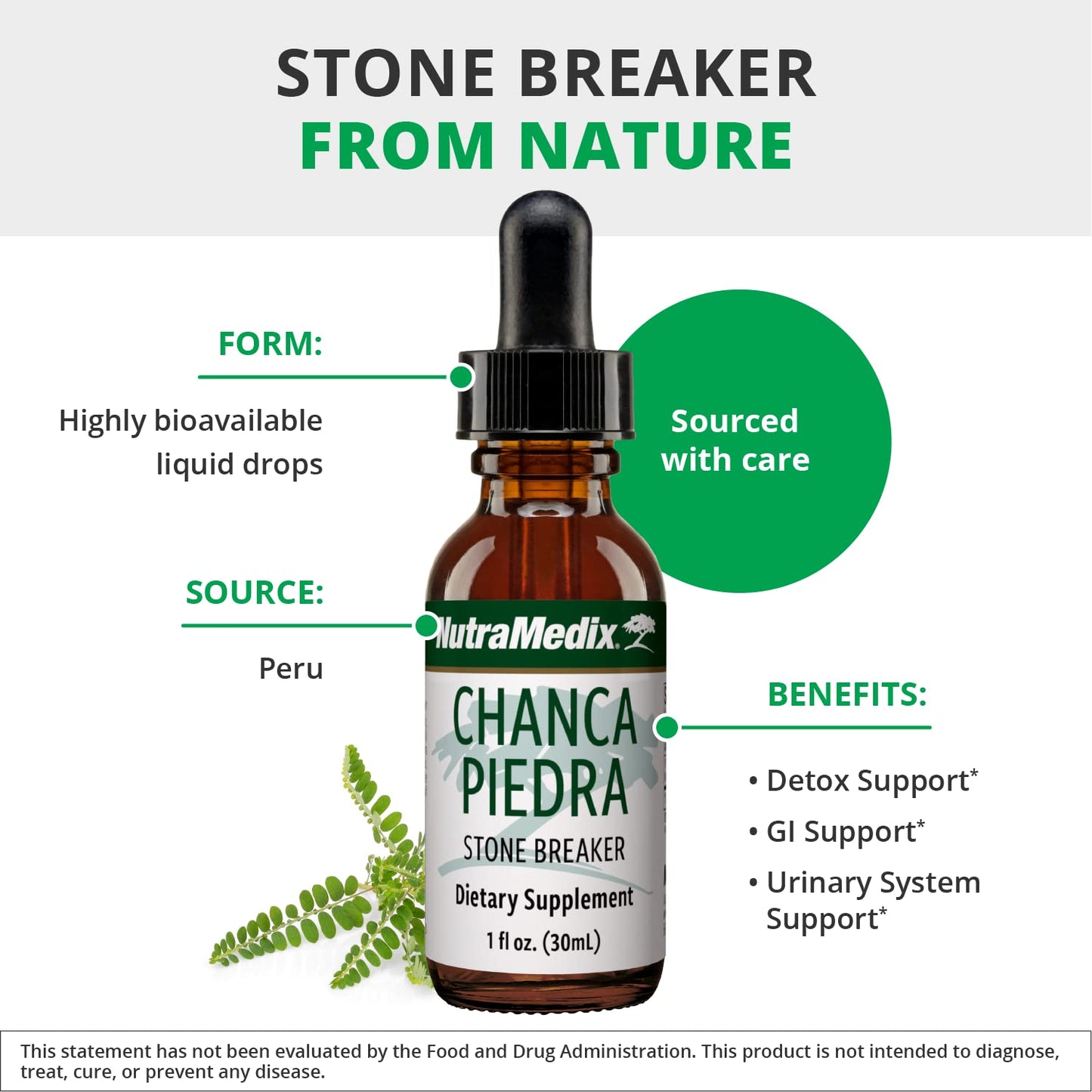 NutraMedix Chanca Piedra Stone Breaker Drops - Liquid Kidney & Liver Health Supplement (1oz / 30ml)