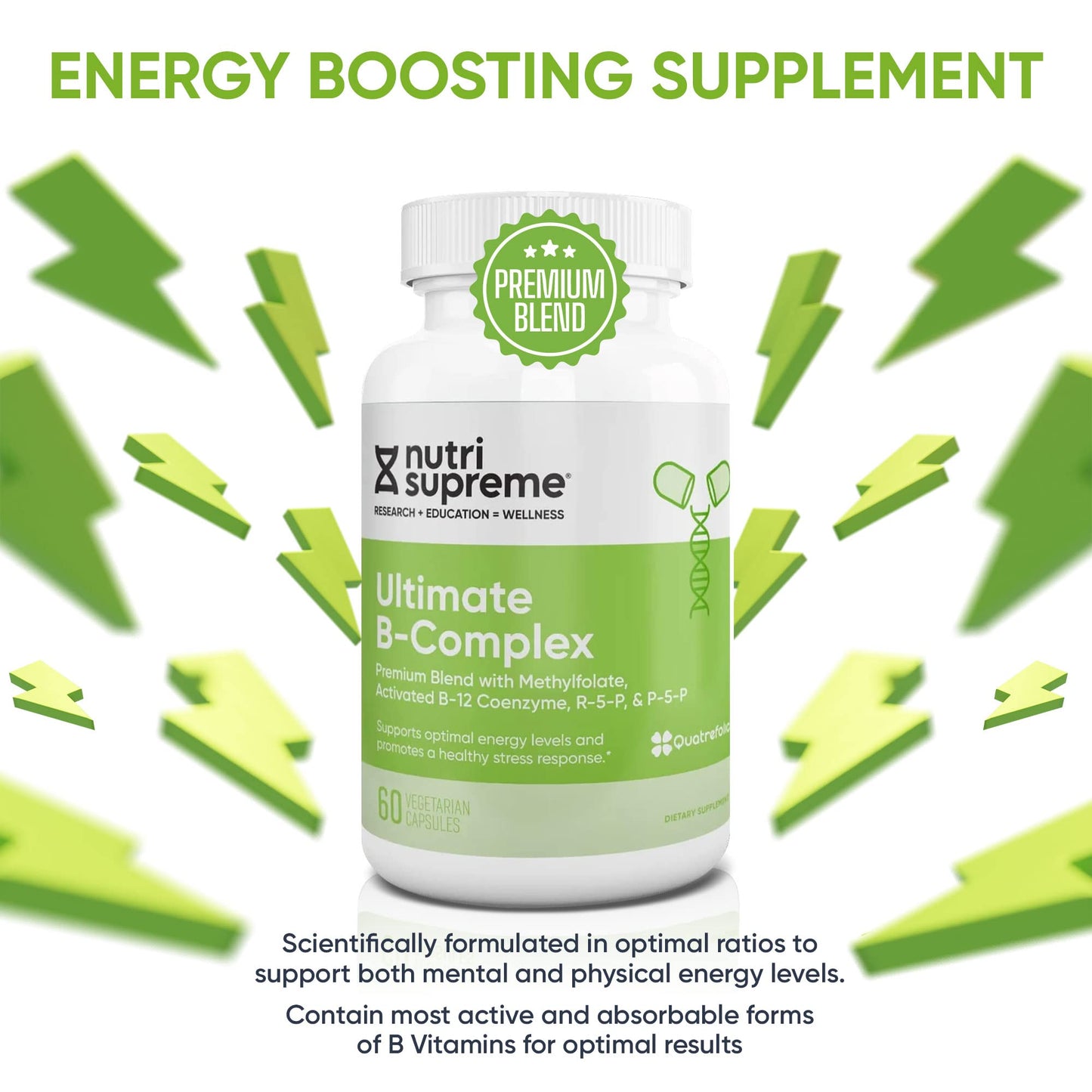 Nutri Supreme Ultimate B Complex - 120 Vegetarian Capsules, Kosher Certified