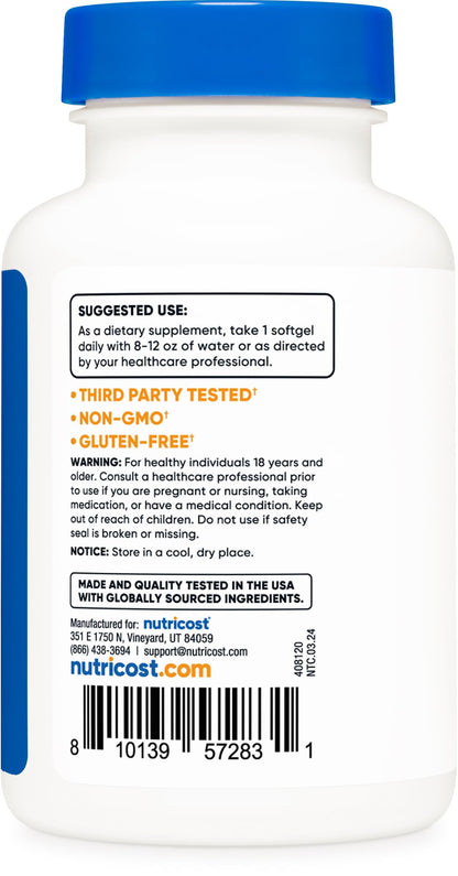 Nutricost Peppermint Oil Softgels (240 SFG) (50 MG) - Gluten Free, Third Party Tested and GMO Free