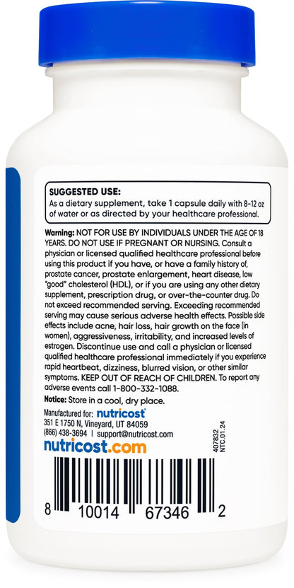 Nutricost Pregnenolone 10mg, 120 Capsules – Non-GMO, Gluten Free, Vegetarian Capsules