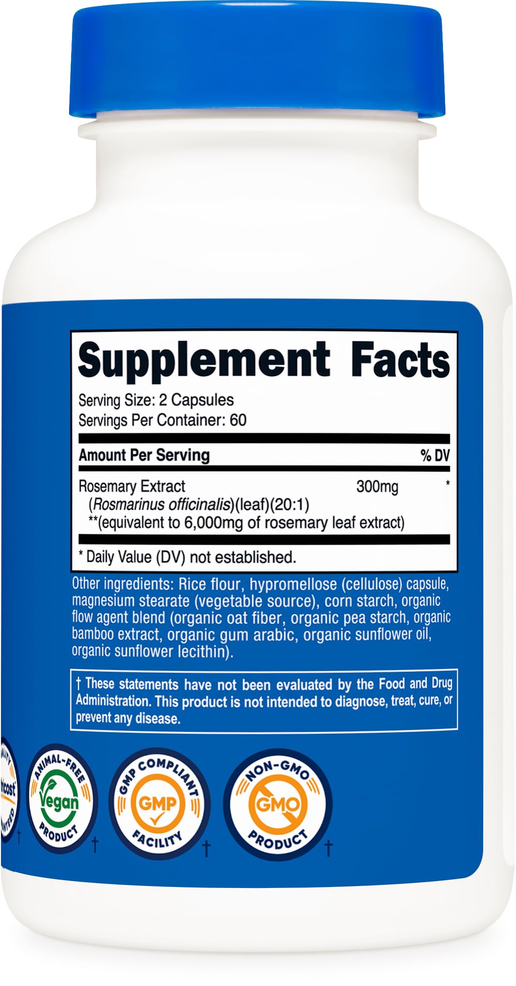 Nutricost Rosemary Extract (6000mg Equivalent) 120 Vegan Capsules