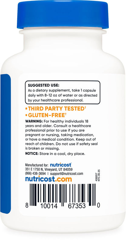 Nutricost Zinc Picolinate 30mg - 120 Capsules | Gluten Free & Non-GMO