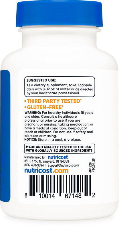 Nutricost Zinc Picolinate 50mg - 120 Vegetarian Capsules | Gluten Free & Non-GMO