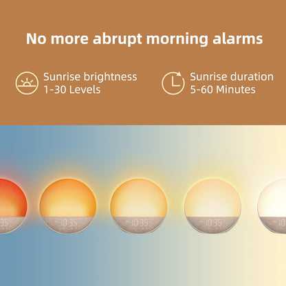 Odokee Sunrise Alarm Clock with White Noise – Natural Wake-Up Light & Bluetooth Speaker