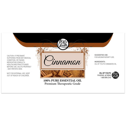 Oil of Youth Cinnamon Essential Oil (16oz) – Pure Therapeutic Grade for Aromatherapy, Diffuser & Skin Therapy