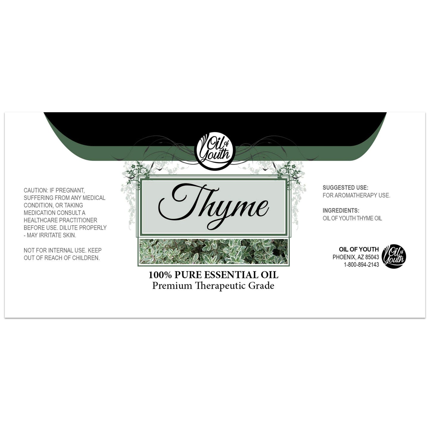 Oil of Youth Thyme Essential Oil – 16oz Bulk for Skin Therapy & Aromatherapy