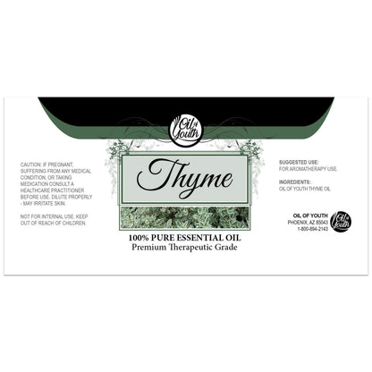 Oil of Youth Thyme Essential Oil – 16oz Bulk for Skin Therapy & Aromatherapy