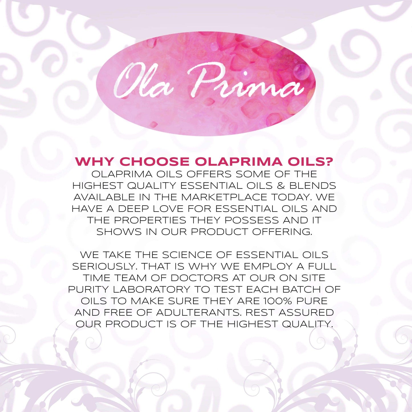 Ola Prima Vanilla Essential Oil 8oz | Therapeutic Aromatherapy