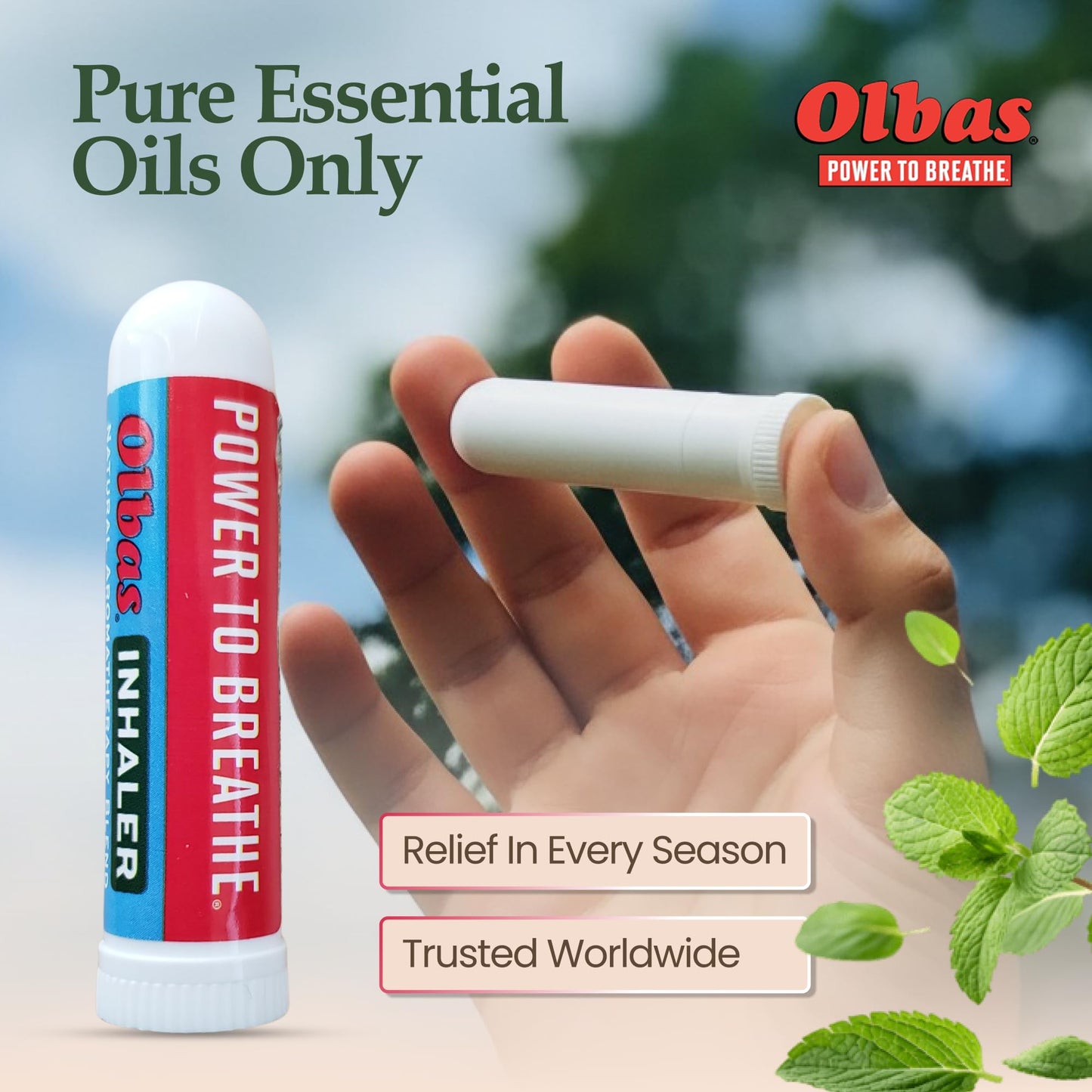 Olbas Inhaler Aromatherapy (285 mg) — Pocket-Sized Natural Essential Oil Inhaler for Clear Breathing