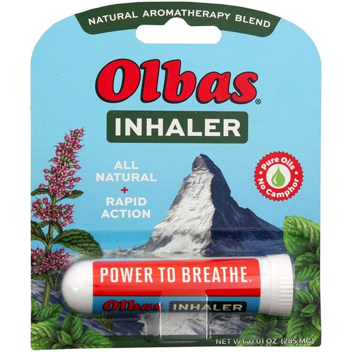 Olbas Inhaler Aromatherapy (285 mg) — Pocket-Sized Natural Essential Oil Inhaler for Clear Breathing