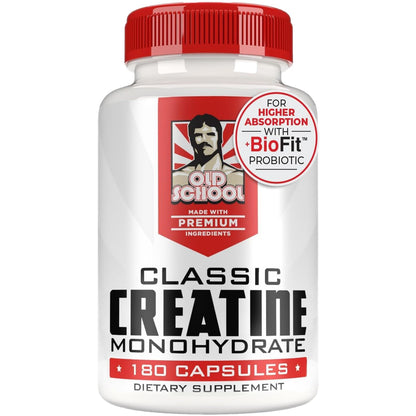 Old School Labs Creatine Monohydrate 5000mg with BioFit Probiotics - Max Strength (USA)